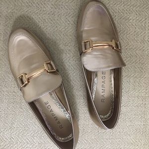 Women’s gold loafers size 7